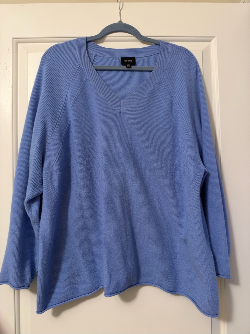 Cyrus Women's V-Neck Sweater in Periwinkle Blue